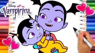 Vampirina Babysitting coloring page | Vampirina Baby Nosy Coloring Book | Vampirina Disney Jr.