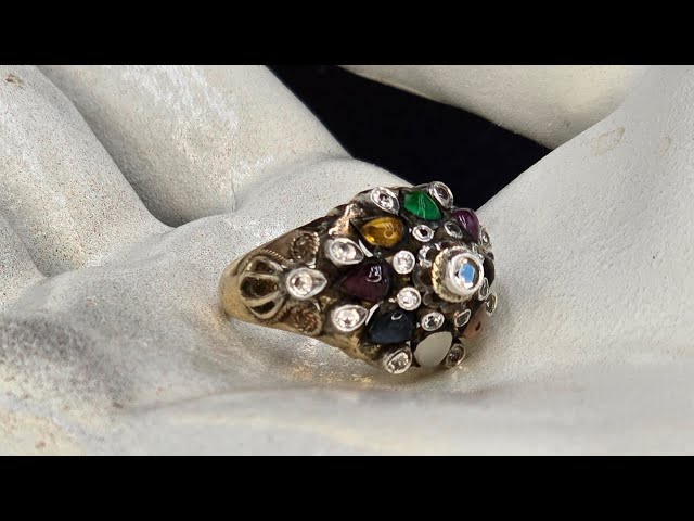 $2200! THAI PRINCESS RING! 19 DIAMONDS & 8 MULTI-COLOR GEMSTONES