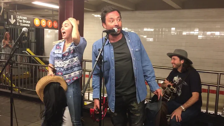 Miley Cyrus and Jimmy Fallon Surprise NYC Subway P...
