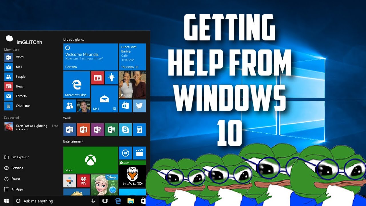 HOW TO GET HELP FROM WINDOWS 10 - YouTube
