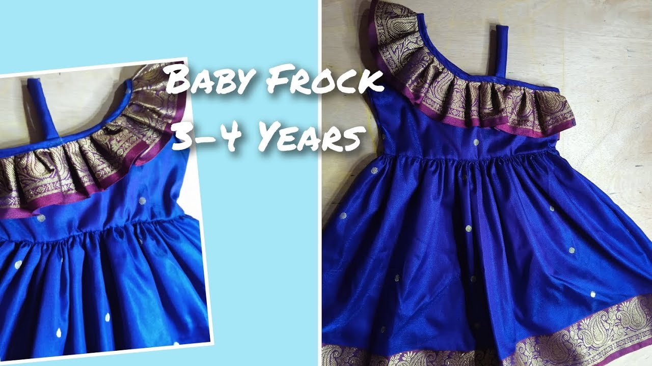 One Strap/One Shoulder Baby Frock Cutting & Stitching/3-4 Years