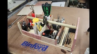 workbench caddy Made from scrap wood and pvc pipe, this is a very simple and kind of fun build..