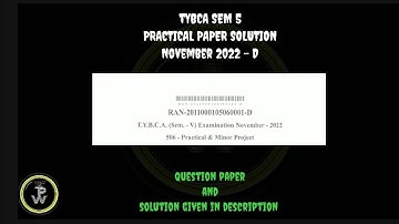BCA SEM 5 || PRACTICAL PAPER SOLUTION || NOVEMBER 2022 ~ D || #bca #vnsgu