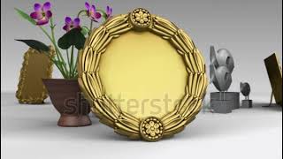 Wedding Frame Avi Animated Video Background Gold Frame Wedding Green Screen Video Effect Hd