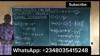 Celebrity Characteristics Function of the Binomial Distribution: Variance of binomial variable Wealth