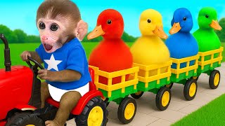 El Lindo Mono Dudu Conduce Lego Y Compra Helado De Arcoíris En El Parque Con Su Amigo El Pato