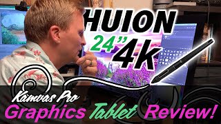 Huion Kamvas Pro 24 4k 2021 Unboxing Review and Demo