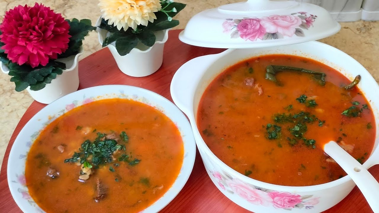 شربة لسان العصفور باللحم بزااااف بنينة