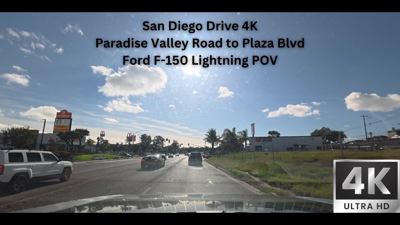 San Diego Drive 4K | Paradise Valley Road to Plaza Blvd | Ford F-150 Lightning POV