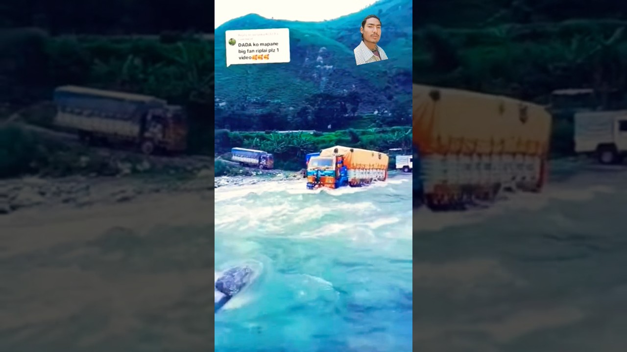6 Wheller Truck Crossing Dangerous River😱