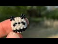 Круглая панда из бисера. Мини амигуруми в технике крестик