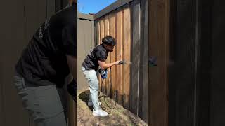 Spraying solid stain with the Graco Ultra Quickshot @GracoContractorEquipment #painting #shorts