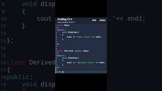 function overriding in c plus plus. #cplusplus #shorts #programming #codingwithankit