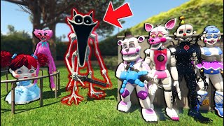 CAN THE ANIMTRONICS SAVE POPPY & KISSY FROM NIGHTMARE CATNAP? (GTA 5 FNAF Mods)