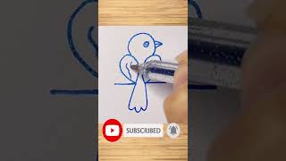Draw a bird using the number 2 #art #artcontent #shorts