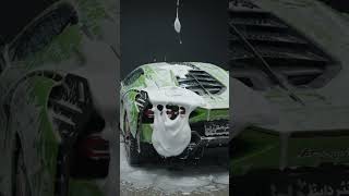 🚗 Satisfying Car Detailing Transformation|Mirror Finish Results ✨#shorts#Lime green Lamborghini Sian
