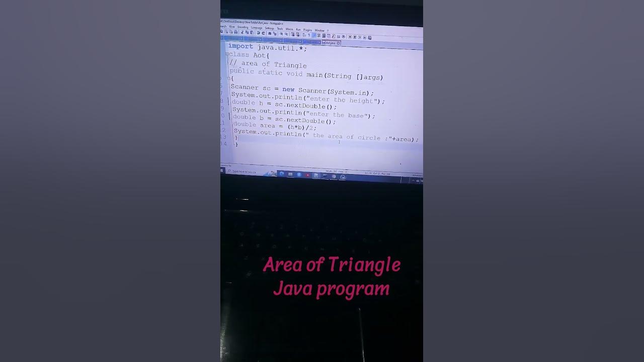 area of triangle java program # java programming - YouTube