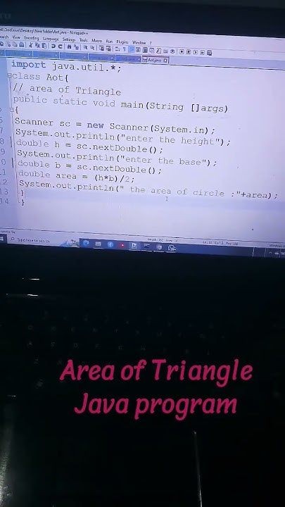 area of triangle java program # java programming - YouTube