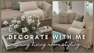 Decorate with me | spring living room styling