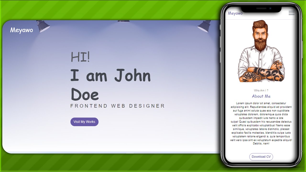 Build a Complete Responsive Personal Portfolio Website using HTML CSS ...