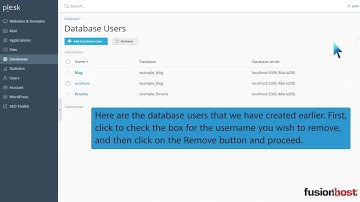 How to remove a database username in Plesk   Fusionhost