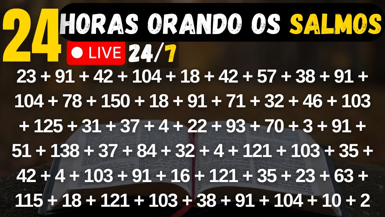 🔴 24 HORAS DE MILAGRES: Orando Salmos 91, 40, 23 e 103 | Quebra de Maldição e Portas Abertas em 2026