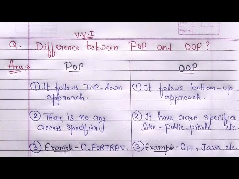 Vídeo: Qual é a diferença entre pop e OOP?