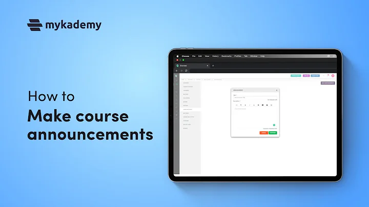 How to make course announcements using LMS Platform | Mykademy