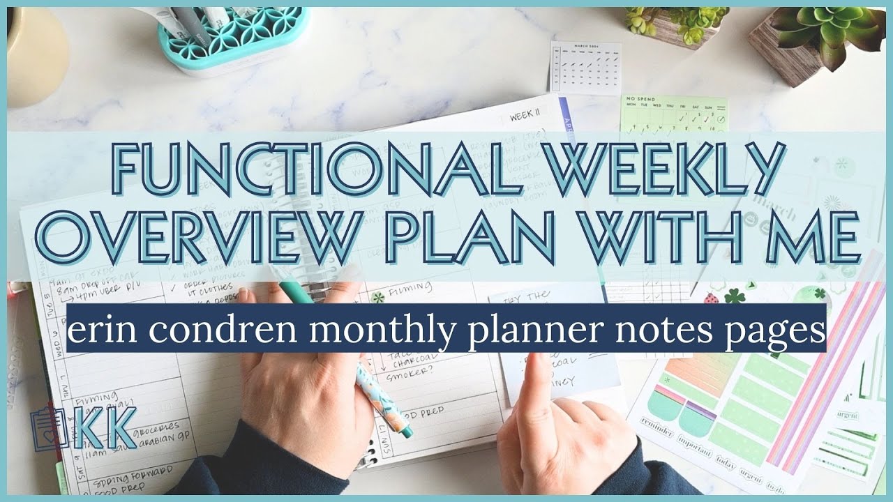 Erin Condren Functional Plan with Me Long Chatty Simple Weekly Overview ...
