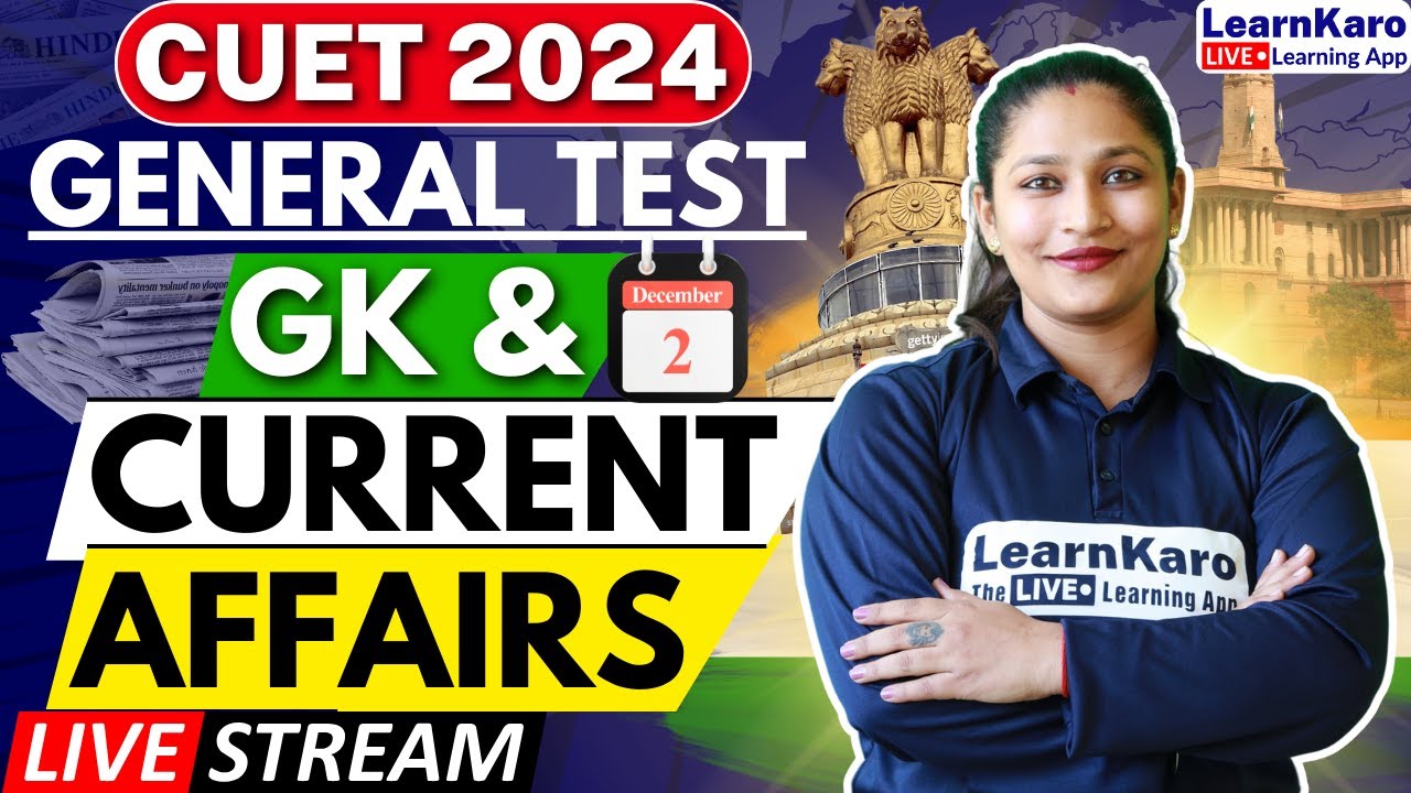 CUET 2024 | GK & Current Affairs | 02 December - Important MCQs 🔥 - YouTube