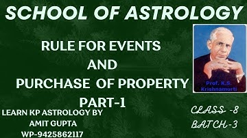 KP ASTROLOGY BATCH 3 CLASS-8