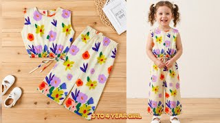 Kids Dress Cutting & Stitching | 3 to 4 Year Girl Floral Top & Palazzo Set | Pinterest inspired screenshot 5