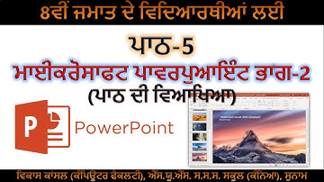PSEB | 8th Class - Chapter 5: MS PowerPoint-Part2 (Chapter Details)