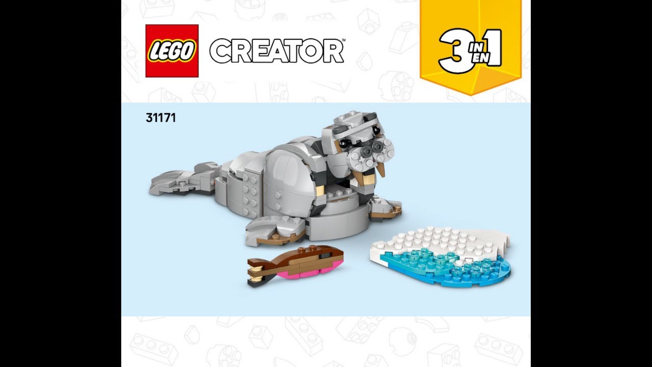 LEGO 31171 Instructions | Creator 3in1 | Majestic Rhino | Walrus