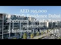 City Walk Residence Dubai, modern 3-bedroom + maid’s room apartment for rent in City Walk at 195,000
