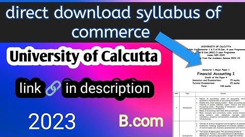 download syllabus of commerce of Calcutta University 2023
