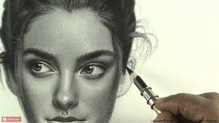 How to Draw Young Women Face | Portrait Sketch of a Young Lady | Hyper Realistic Pencil Sketch