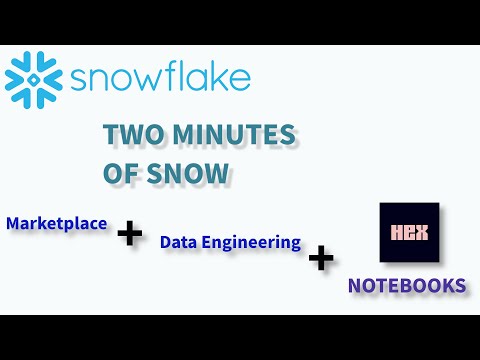 Snowflake: Data Marketplace, Data Engineering, and HEX Notebooks
