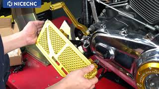 How To Install Adjustable Enlarged Rider Footboards Kit For Harley Davidson