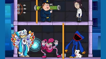 Satisfying Puzzle Game Huggee Pin Rescue All Levels - New Gameplay