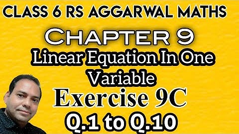 Exercise 9C Q.1 to Q.10 class 6 RS Aggarwal Maths