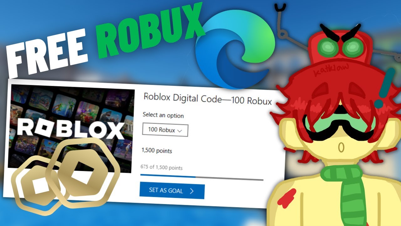 Microsoft Rewards Roblox-kode-100 Robux Change goal 1500 of 1500