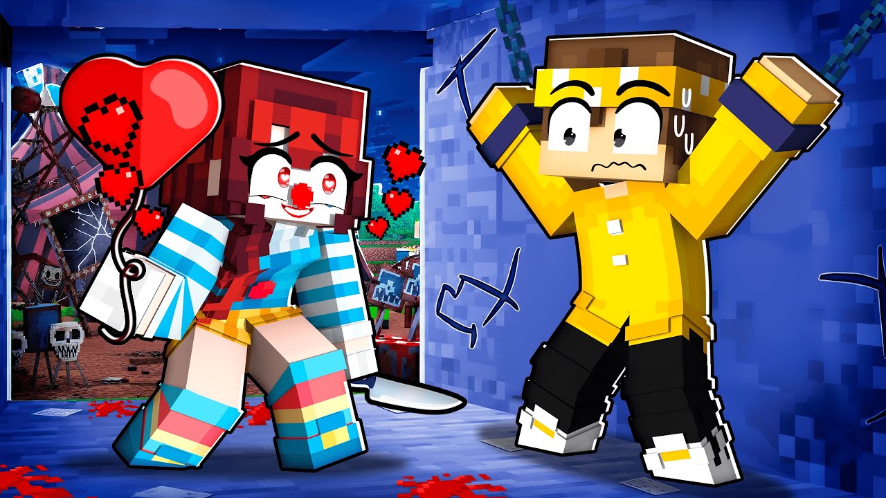 A PALHAÇA do MAL se APAIXONOU por MIM no Minecraft!