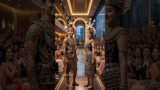 Traditional Dayak Clothing models #shorts #fashion #fashionstyle #fashiontrends #asmr