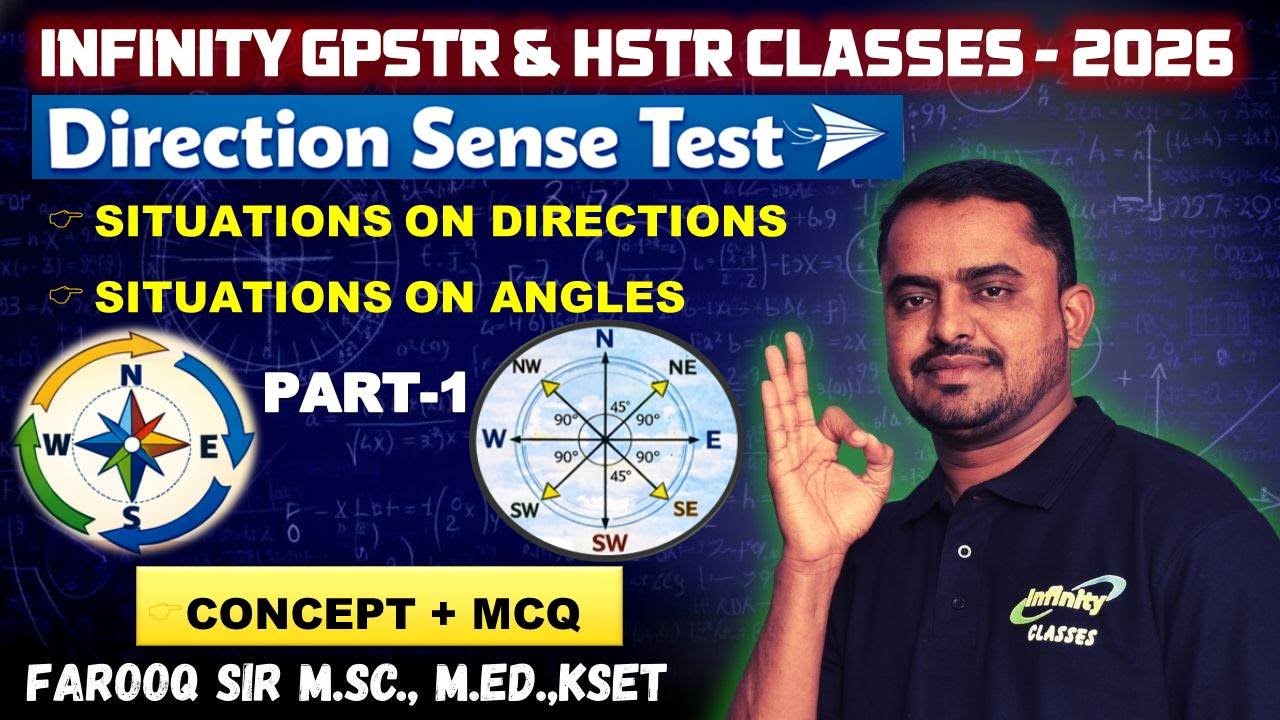 🔥INFINITY GPSTR & HSTR CLASSES - 2026🔥|DIRECTIONS SENSE TEST🔥| By Farooq Sir🔥