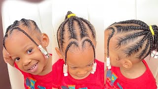 Ponytail cornrows on my 2 years old ||natural hair no extensions||