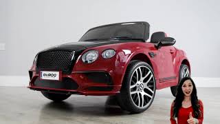 Bentley Continental Super Sports Licensed 12v Battery Electric Ride On Car For Kids With Parenta...