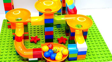Satisfying Building Block coaster ☆ Marble Run ASMR A lot of Funnels