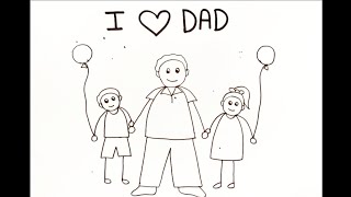 Father's day drawing for kids /Father's day easy drawing/Easy drawing