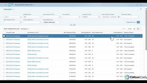 SAP Treasury - Manage Bank Statements